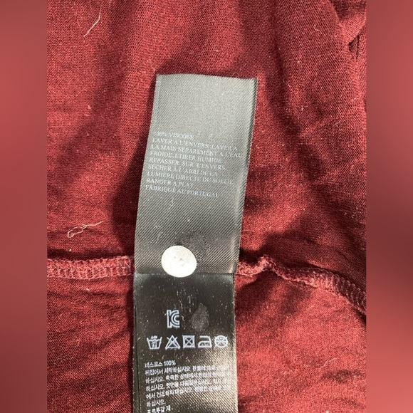 AllSaints Darcy Dress Bat Wing Short Sleeve in Burgundy Size 2 - Picture 8 of 9